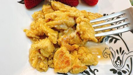 High Protein Scrambled Pancakes
