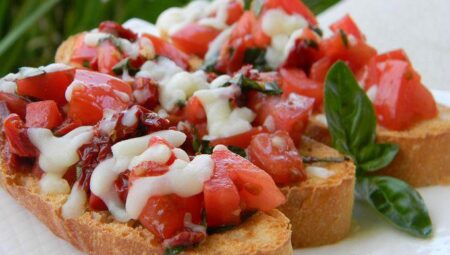 Healthier Double Tomato Bruschetta